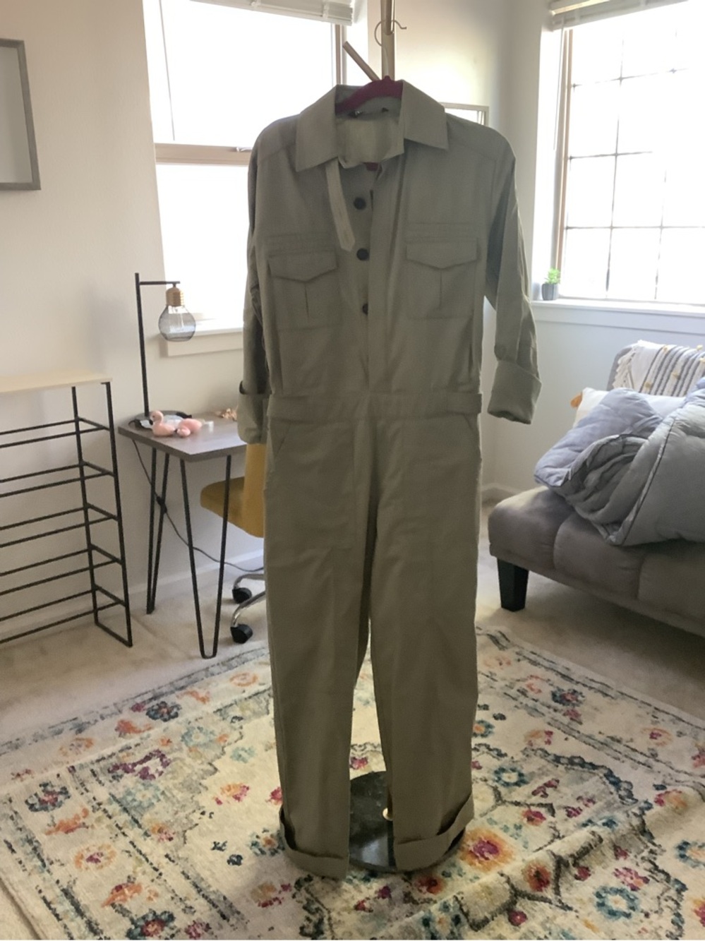 Zara Olive Utility Jumpsuit